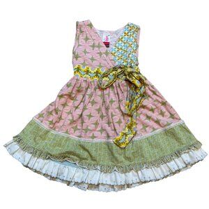 Matilda Jane Serendipity Joanna Wrap Dress Sleeveless Ruffle Size 4
